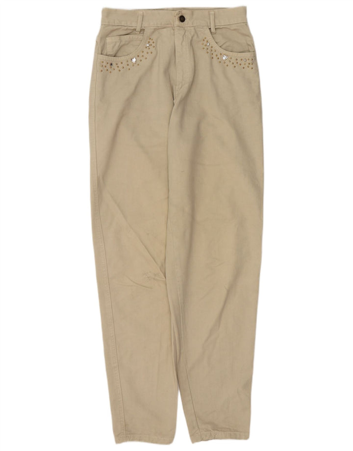 Blugi conici pentru femei VINTAGE W28 L32 bej