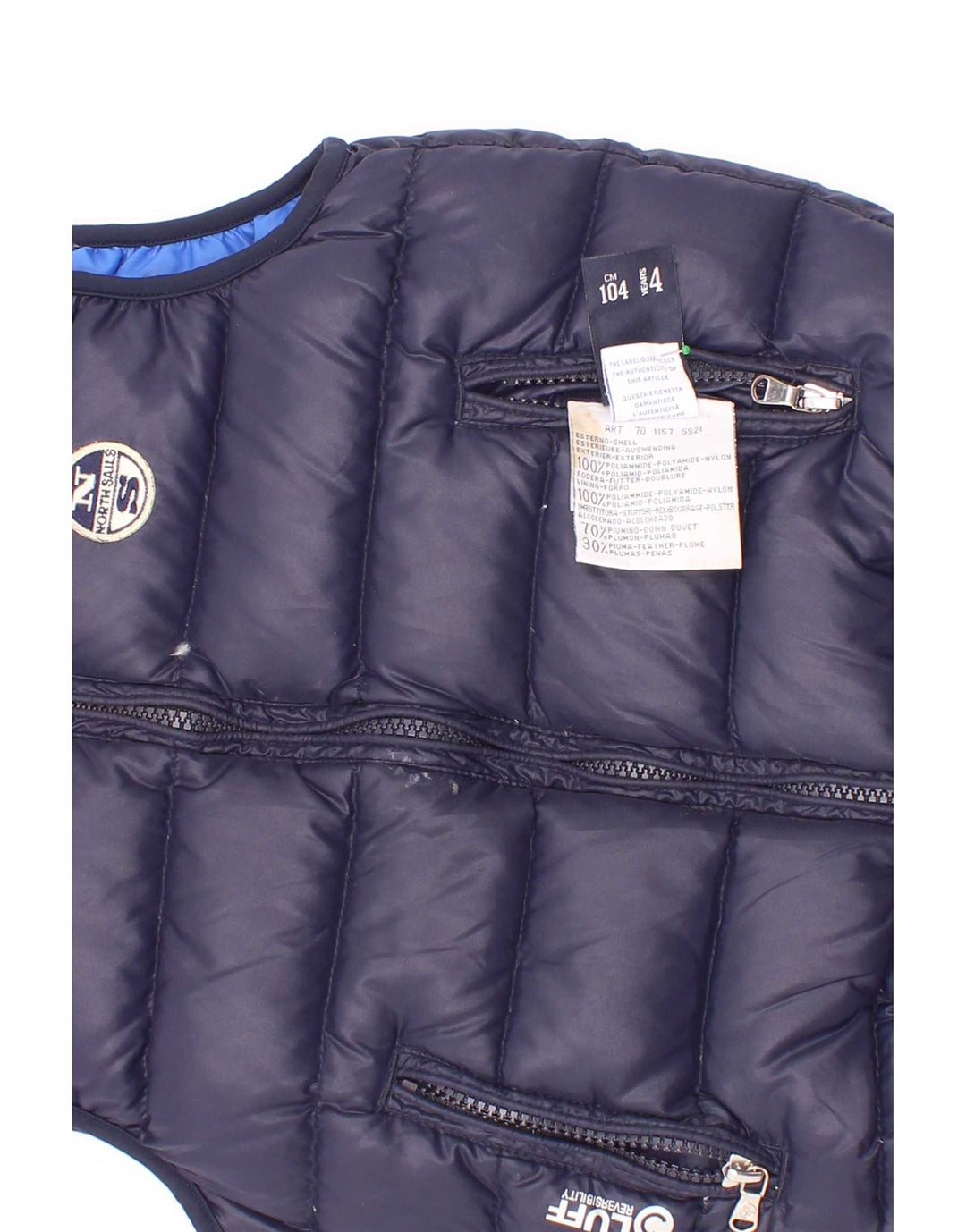 Gilet Captusit Reversibil pentru Baieti North Sails 3-4 Ani Poliester Bleumarin