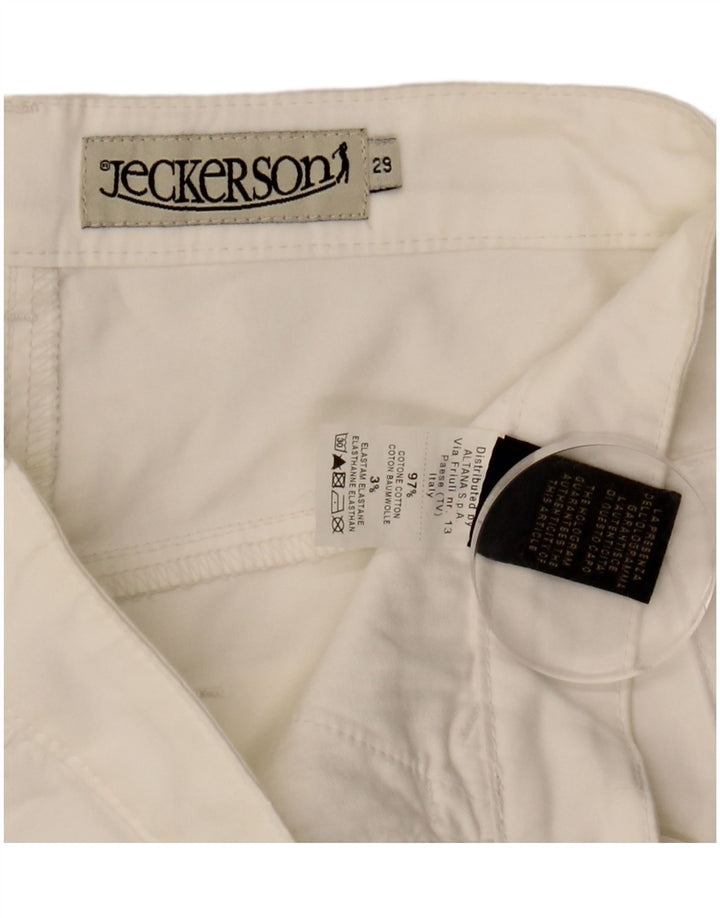 Pantaloni scurți casual pentru femei Jeckerson W29 bumbac alb mediu