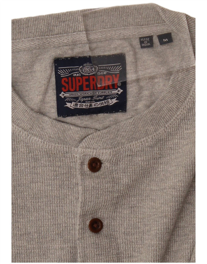 SUPERDRY Top pentru bărbați cu mânecă lungă, gri mediu