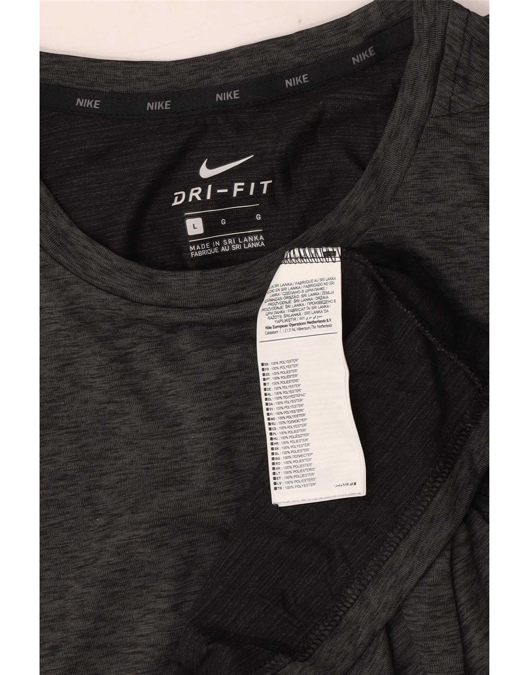 Tricou Nike Dri Fit pentru bărbați Top mare, gri, poliester cu pături