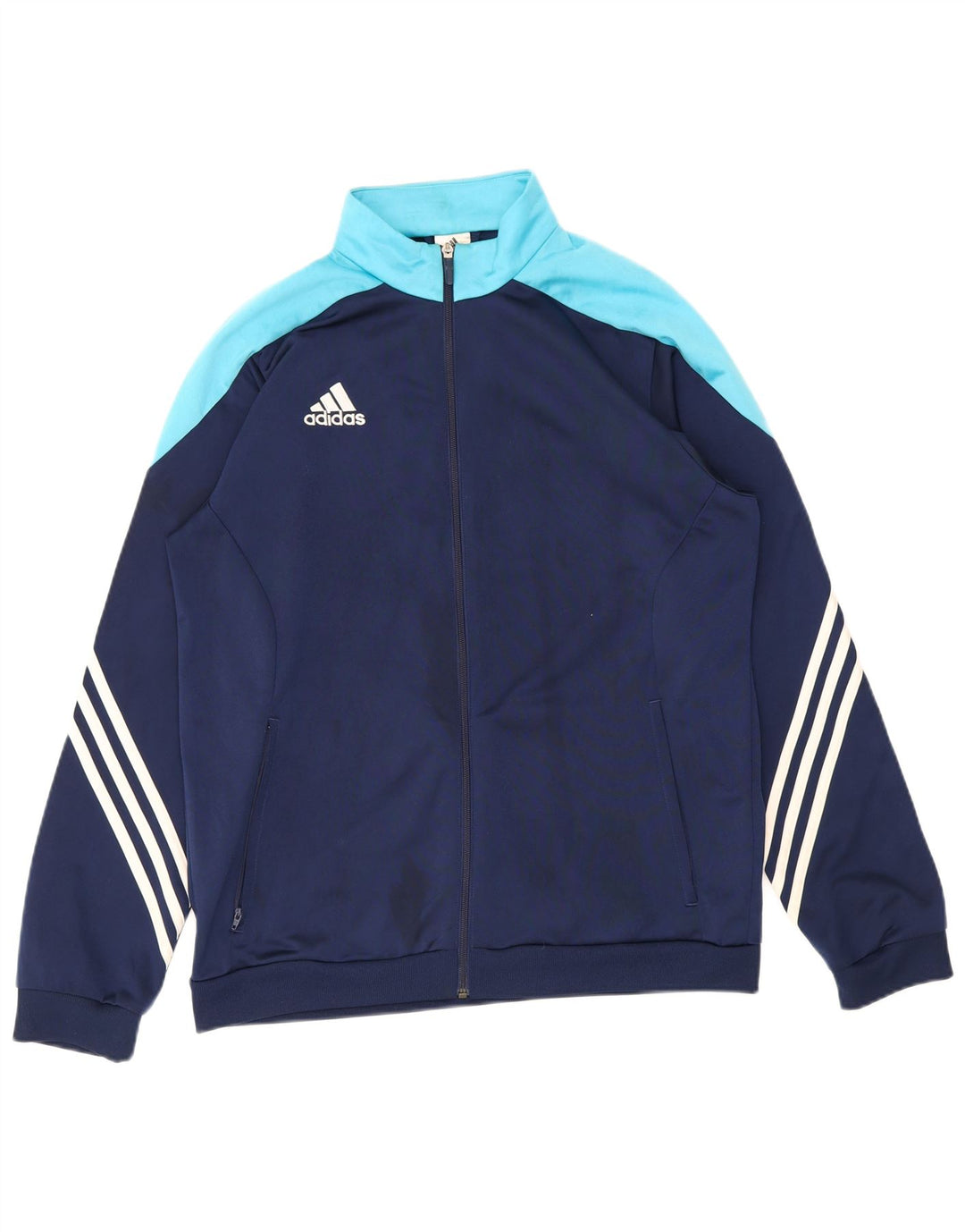 Jachetă de trening pentru bărbați Adidas, mare, albastru bleumarin, poliester