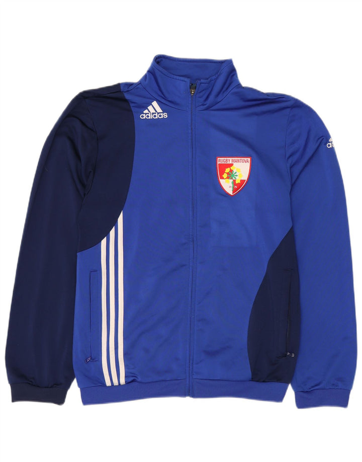 Jachetă de trening grafică ADIDAS pentru bărbați Marea Britanie 38/40, albastru mediu, color block
