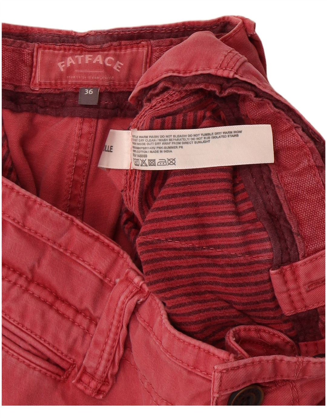 Pantaloni scurți chino pentru bărbați Fat Face W36, bumbac roșu mare
