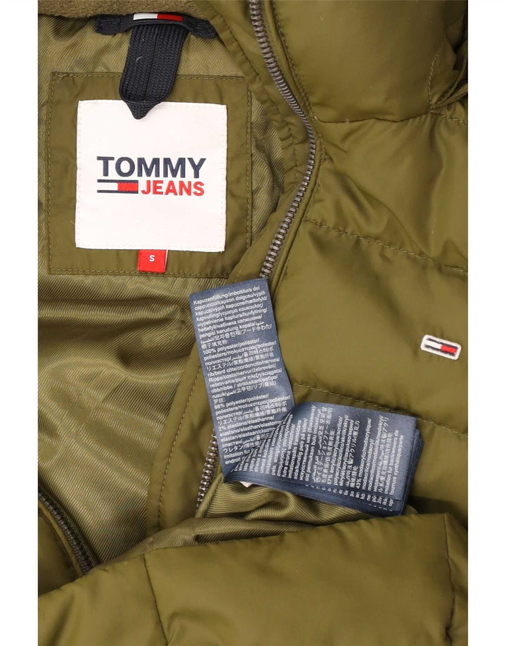 Palton căptușit cu glugă pentru femei Tommy Hilfiger UK 10 Poliester verde mic