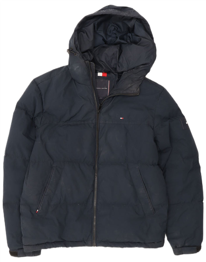 Jachetă căptușită cu glugă Tommy Hilfiger pentru bărbați UK 38 Poliester mediu bleumarin