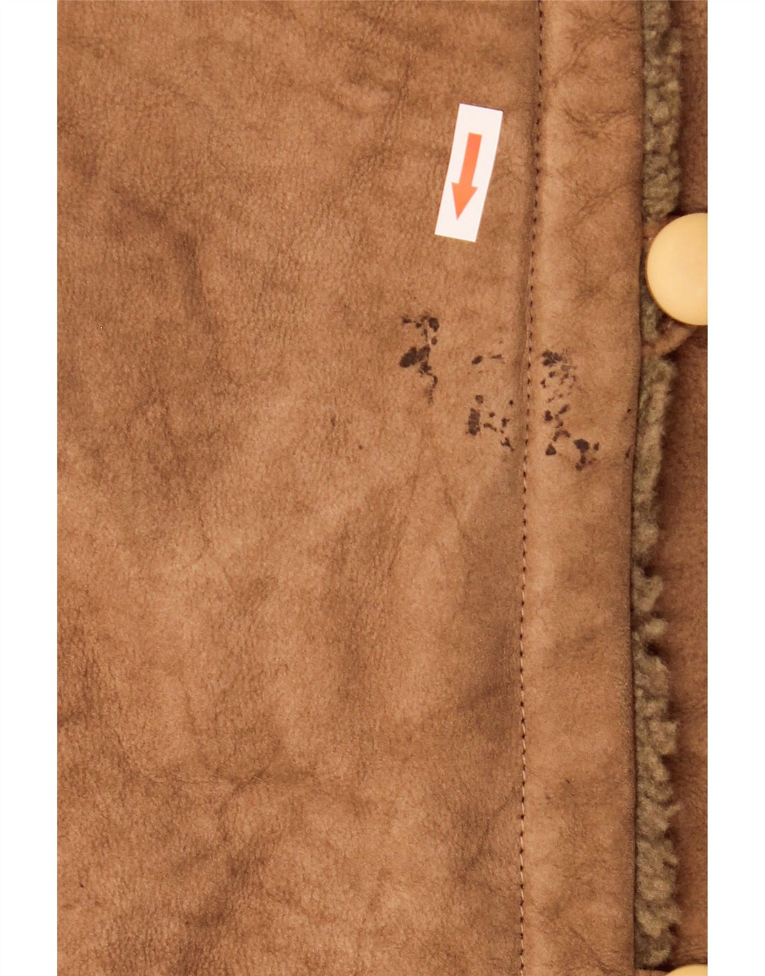 Palton vintage pentru femei din shearling IT 44 din piele maro medie
