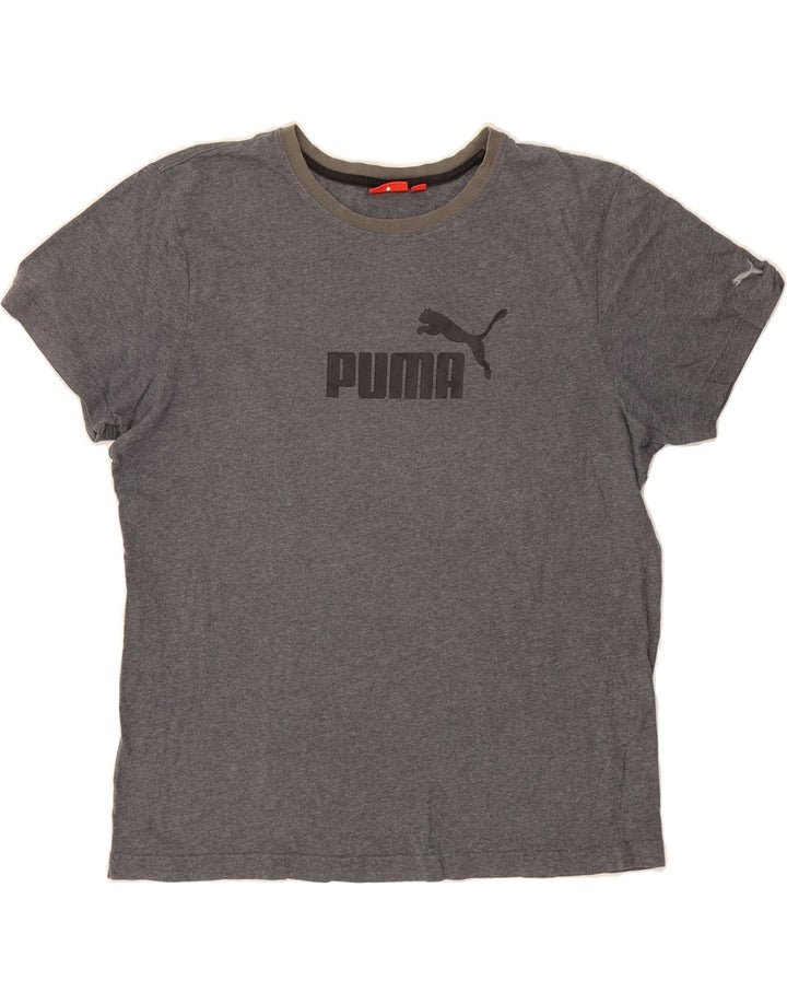 PUMA Mens Graphic T-Shirt Top Large Grey Vintage Puma and Second-Hand Puma from Messina Hembry 