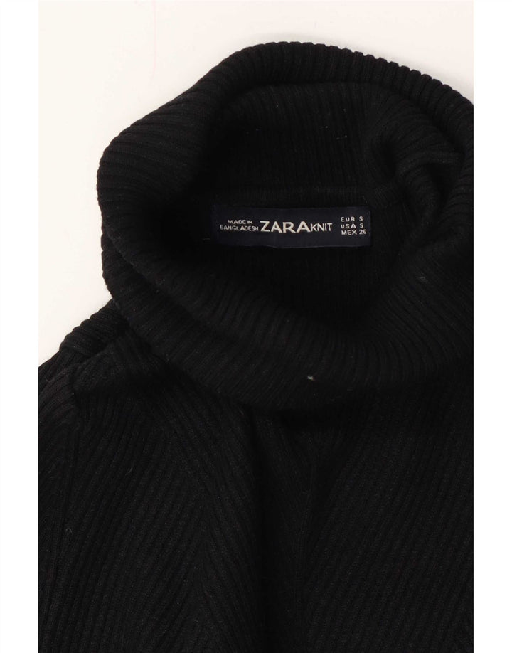 Pulover pentru femei cu gât rulat Zara UK 8 Mic Negru