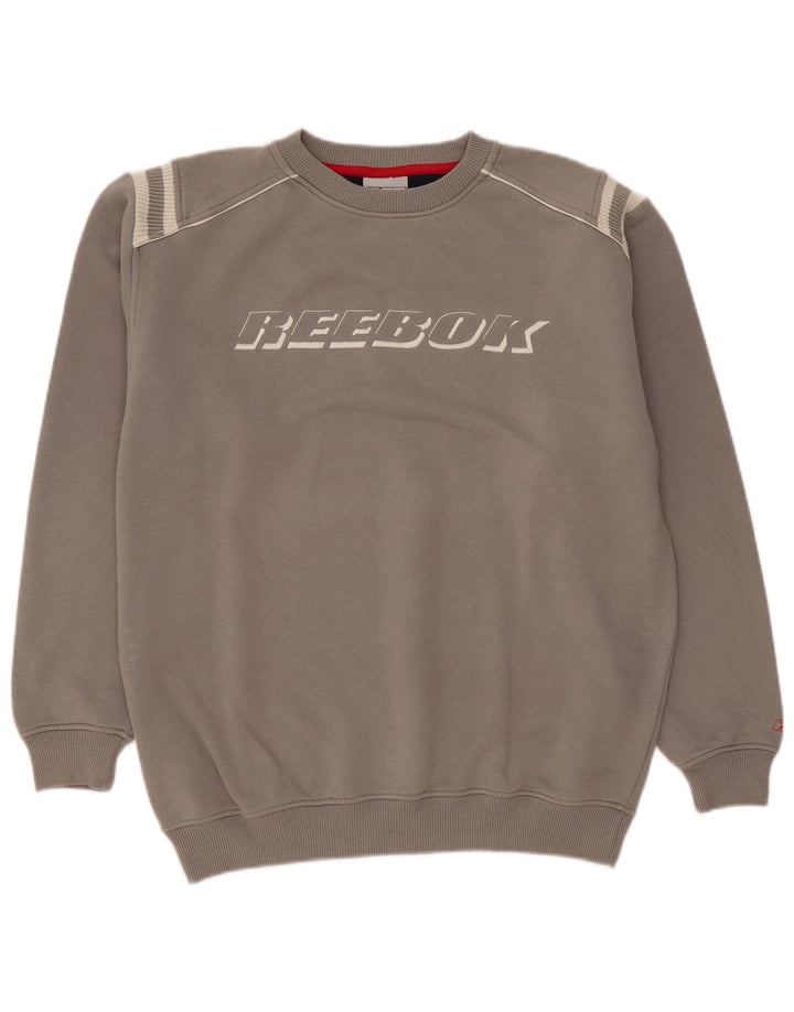 Hanorac grafic pentru bărbați Reebok Jumper, bumbac, gri mediu