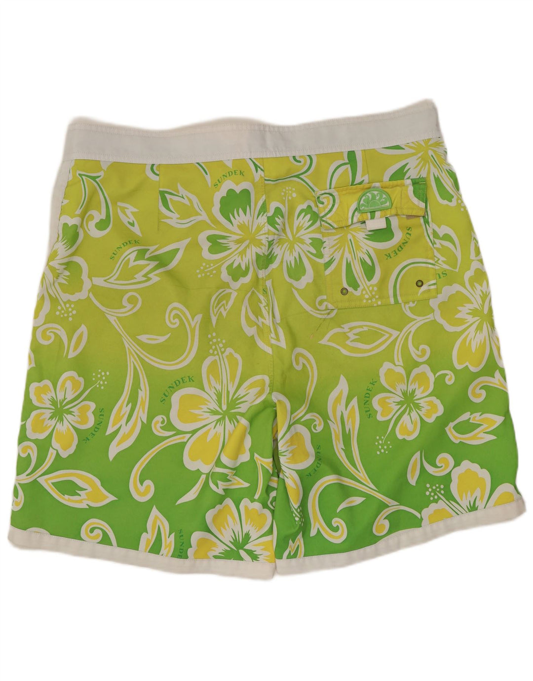 SUNDEK Pantaloni scurți de înot pentru bărbați, mari, verde, florale