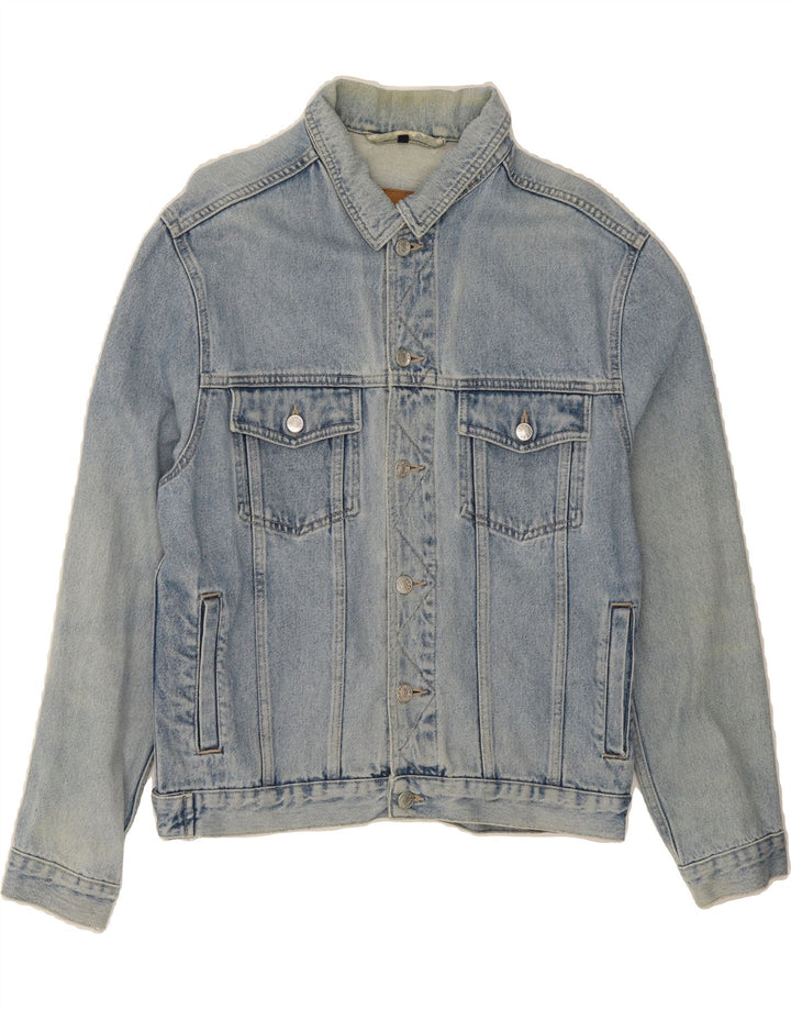 SAVVY Mens Denim Jacket UK 38 Medium Blue Cotton Vintage Savvy and Second-Hand Savvy from Messina Hembry 