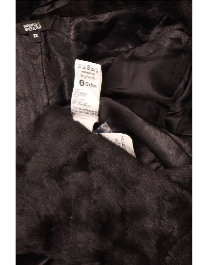 Jachetă de blană artificială pentru femei Marks & Spencer UK 12 Medium Black Modacryl