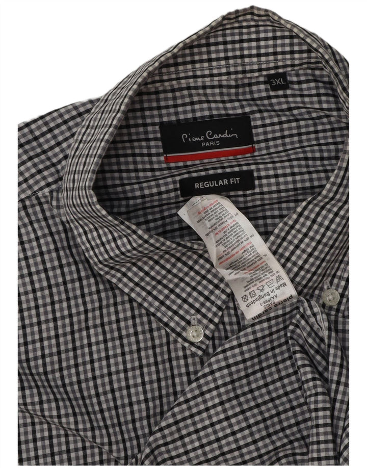 Cămașă pentru bărbați Pierre Cardin Regular Fit 3XL, poliester cu carouri gri