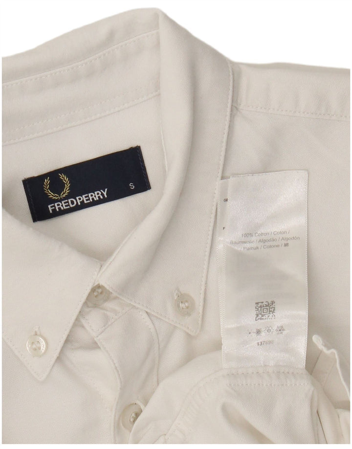 Cămașă Fred Perry pentru bărbați, bumbac alb mic