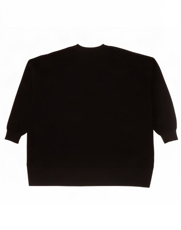 Pulover pentru femei cu grafic supradimensionat cu gâtul turnat Zara UK 10 Mic Negru