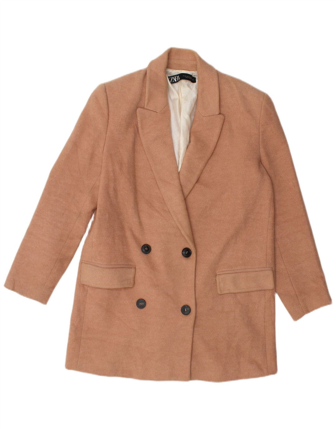Palton supradimensionat pentru femei Zara UK 6 XS bumbac roz
