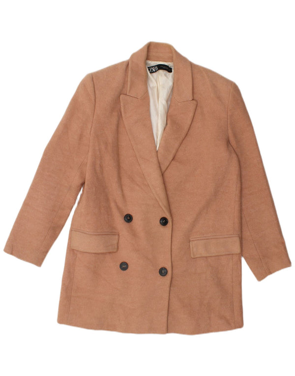 Palton supradimensionat pentru femei Zara UK 6 XS bumbac roz