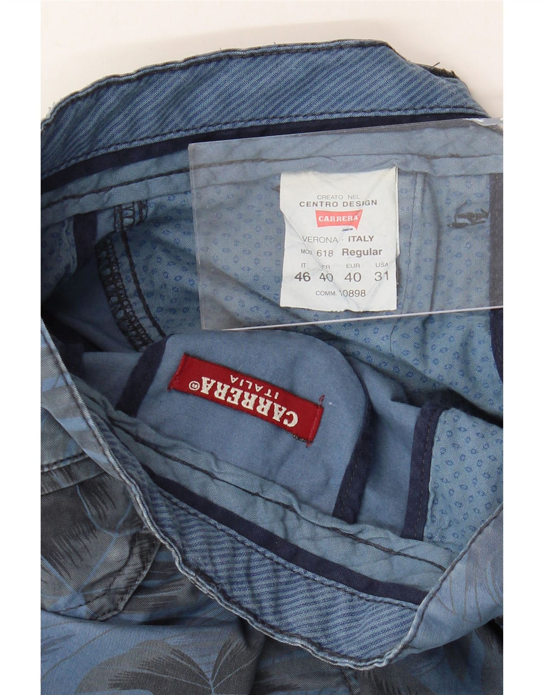 Pantaloni scurți cargo pentru bărbați Carrera IT 46 Small W31 Blue Floral Bumbac