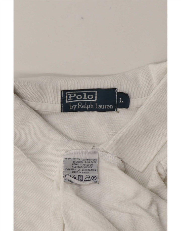 Cămașă Polo Ralph Lauren pentru bărbați, mare, alb, din bumbac
