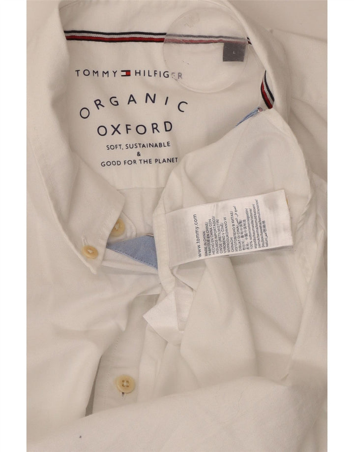 TOMMY HILFIGER Mens Shirt Large White Cotton