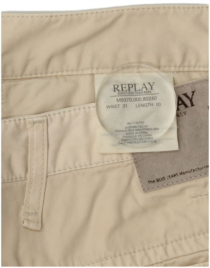 Pantaloni scurți casual pentru bărbați REPLAY W31, bumbac alb, mediu