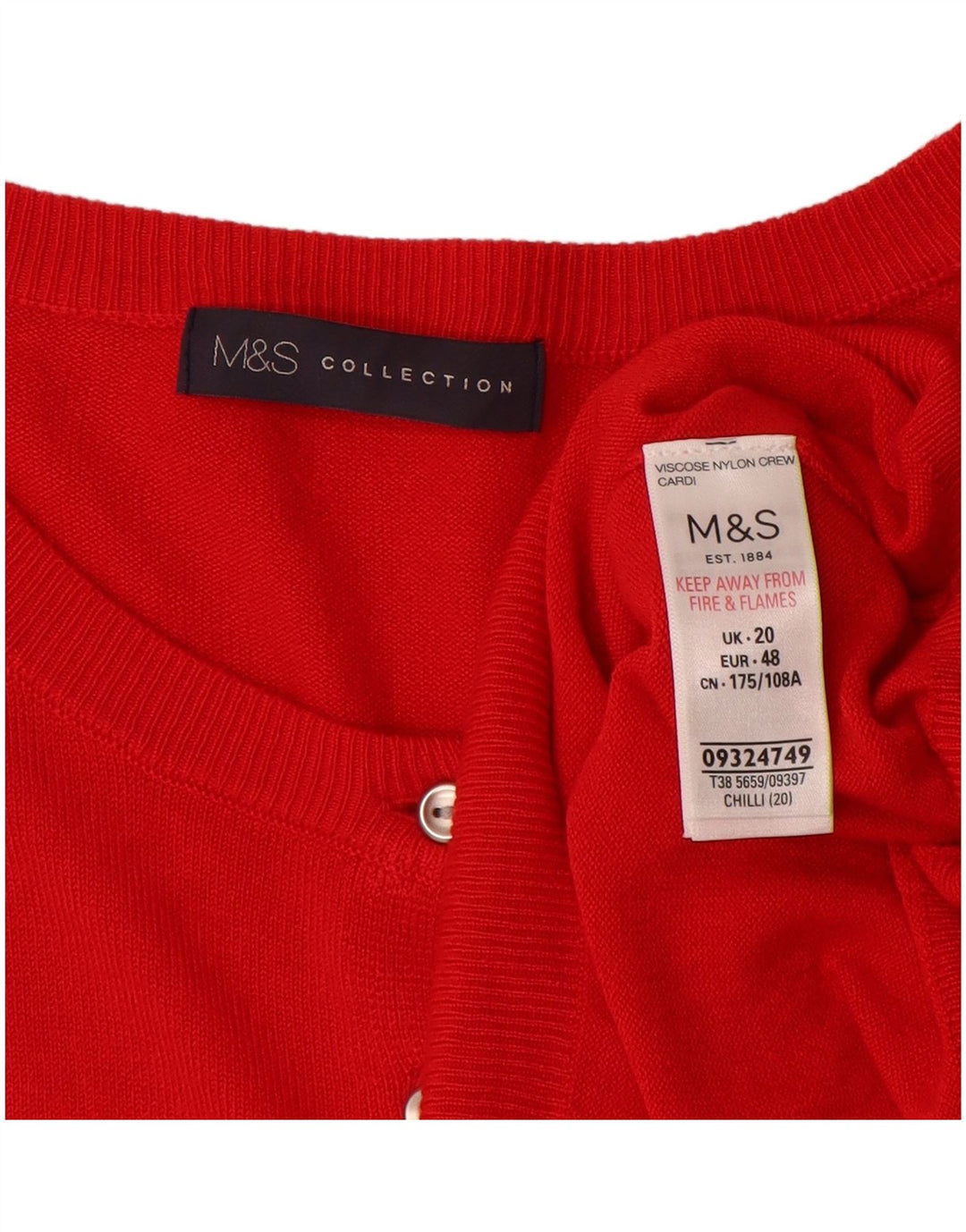 MARKS & SPENCER Pulover cardigan pentru femei UK 20 2XL Red Viscose