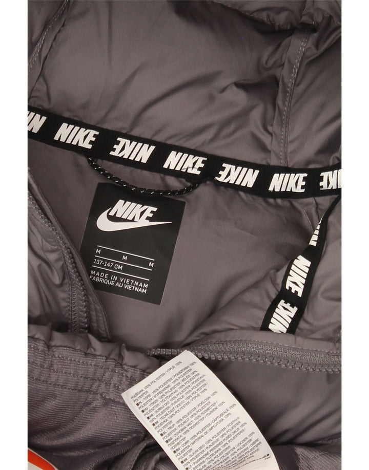 Jachetă căptușită cu glugă Nike pentru băieți 10-11 ani Poliester mediu gri