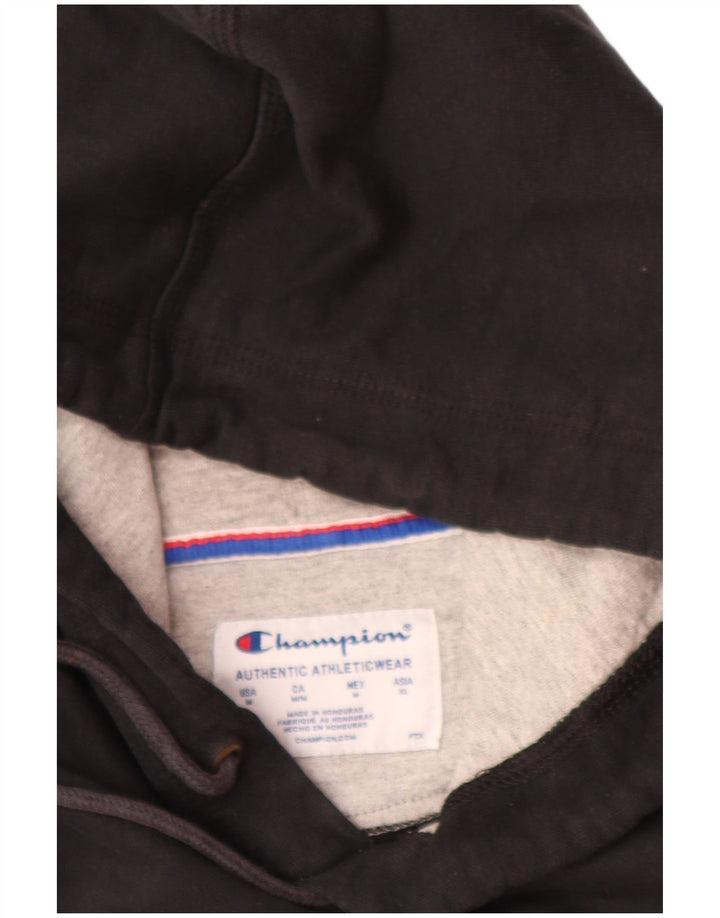 CHAMPION Mens Graphic Hoodie Jumper Medium Black Cotton