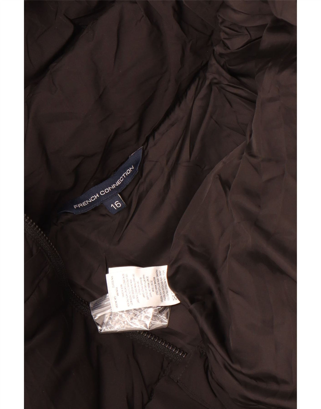 Jachetă căptușită crop supradimensionată pentru femei French Connection UK 16 Large Black