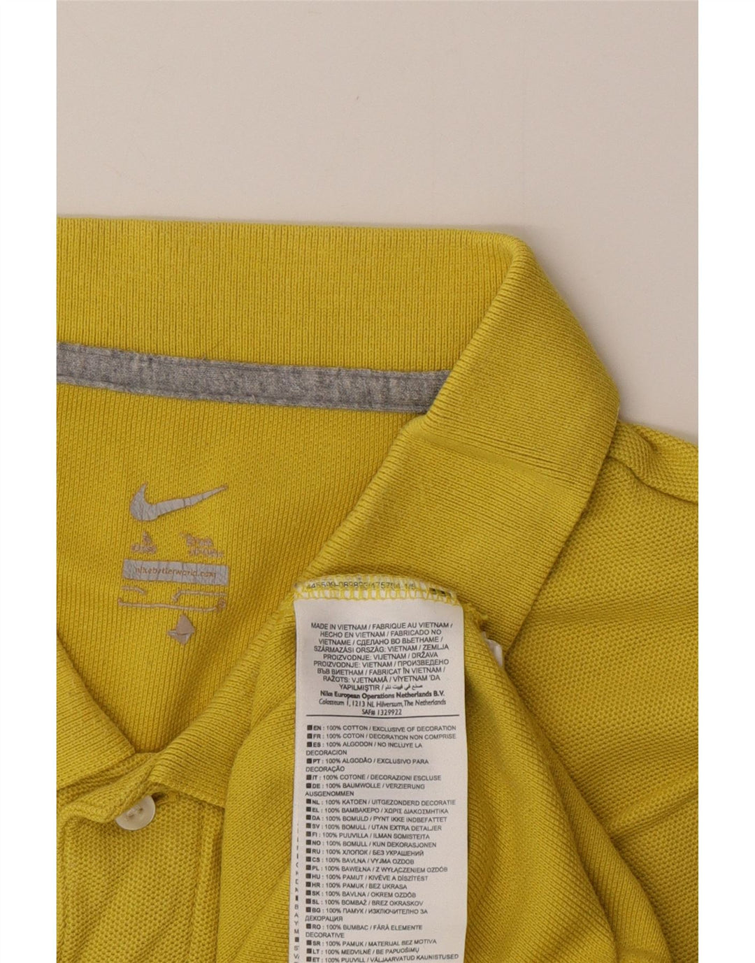 Tricou polo NIKE pentru bărbați, bumbac galben mediu