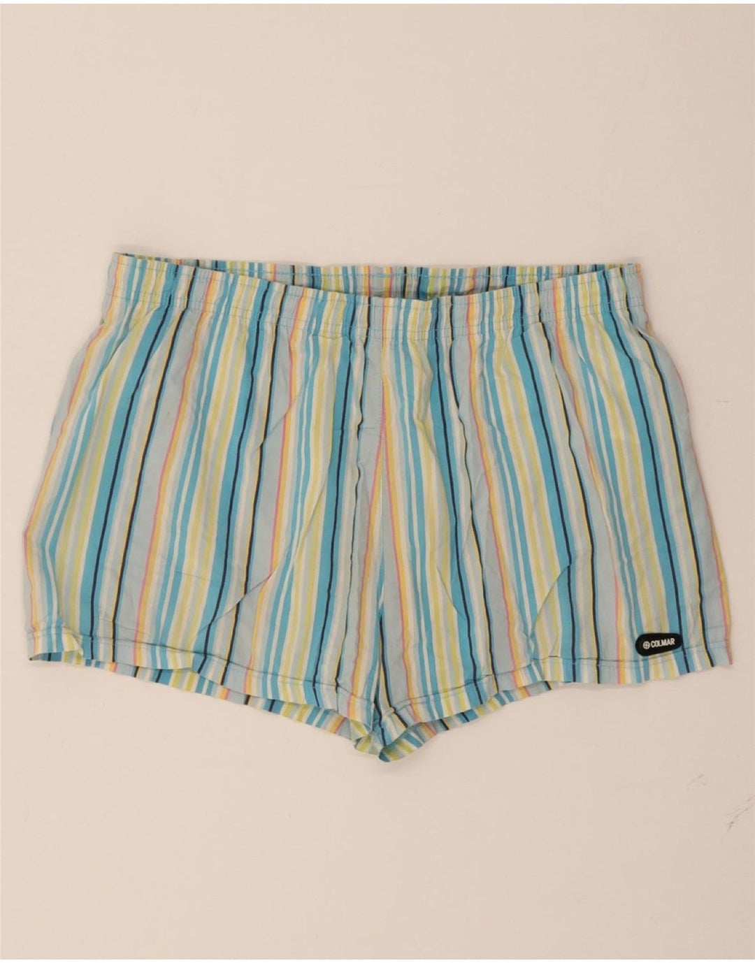 COLMAR Mens Swimming Shorts IT 52 Large  Multicoloured Striped Cotton Vintage Colmar and Second-Hand Colmar from Messina Hembry 