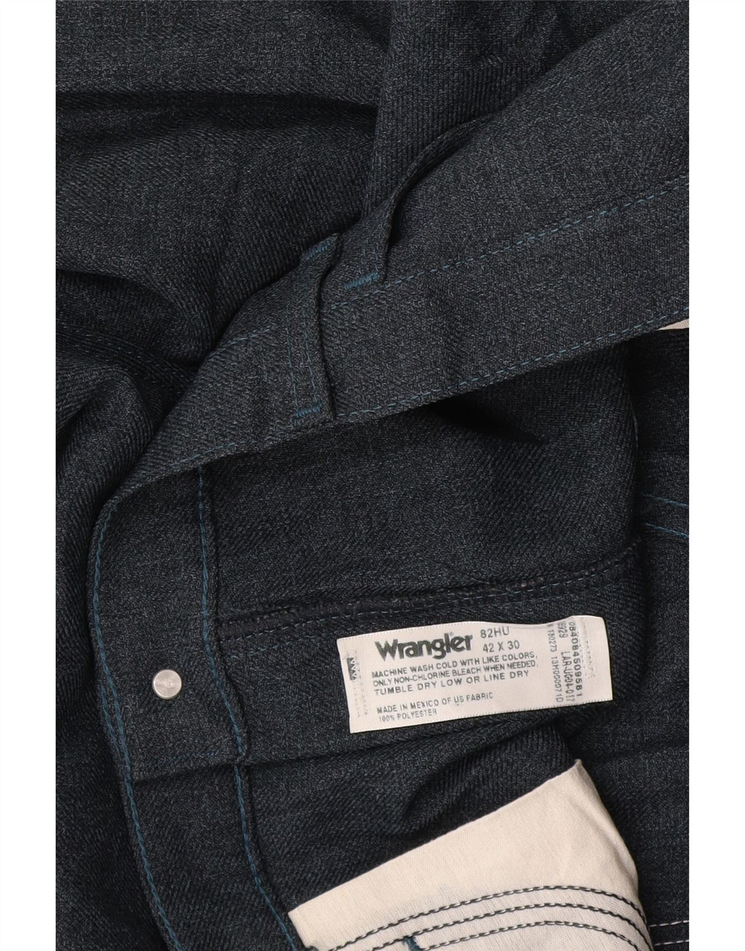 Pantaloni drepți Wrangler pentru bărbați L42 L30 Poliester bleumarin