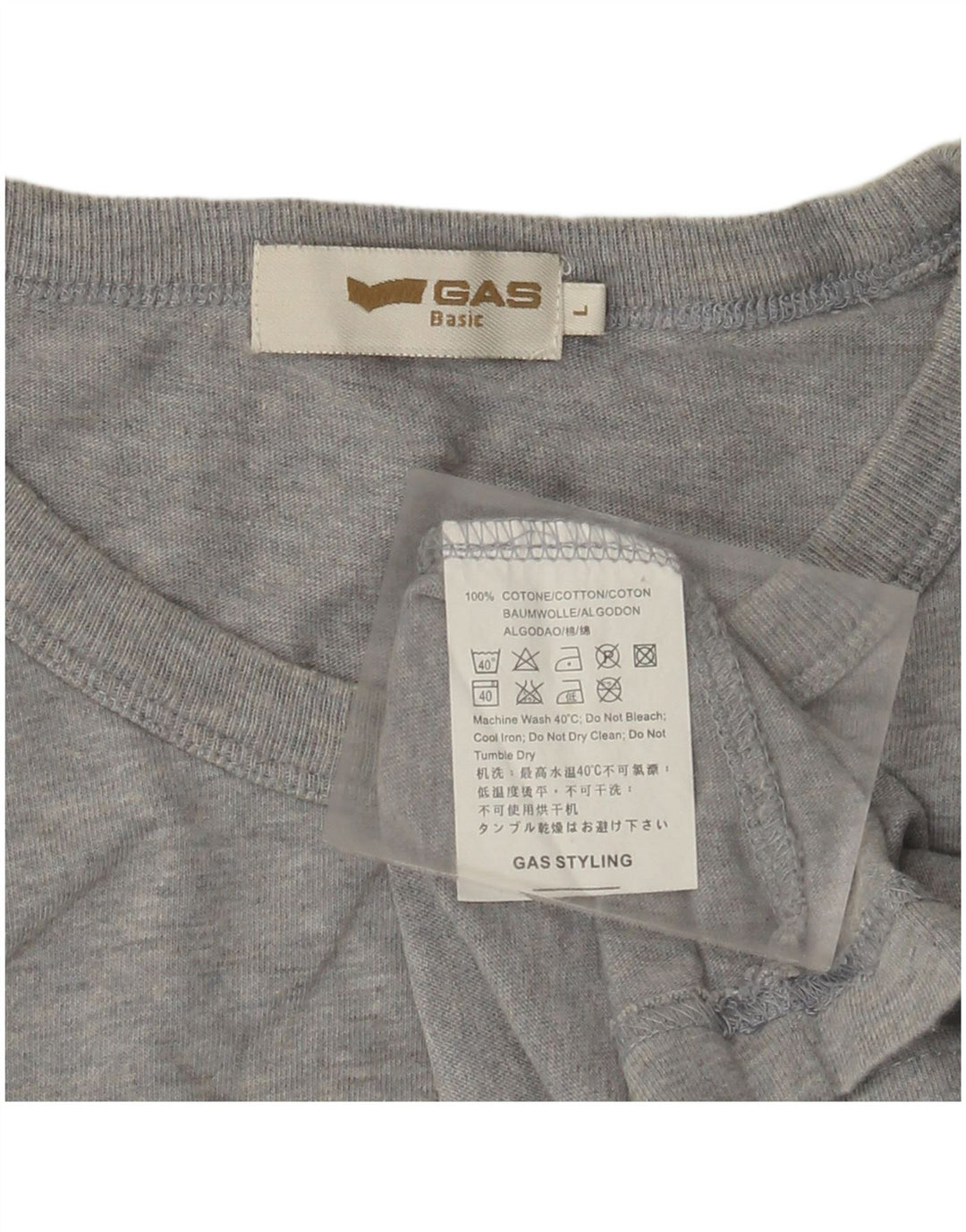 Gas Womens Graphic Vest Top UK 14 Large Gri Bumbac