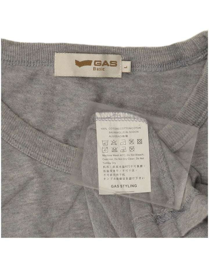 Gas Womens Graphic Vest Top UK 14 Large Gri Bumbac