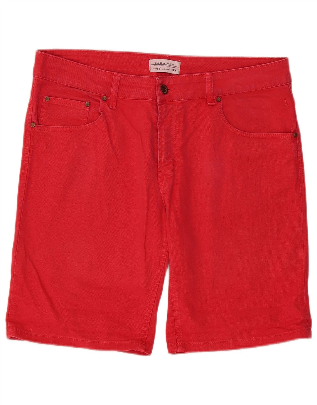Pantaloni scurți din denim pentru bărbați ZARA EU 44 Large W34 Red