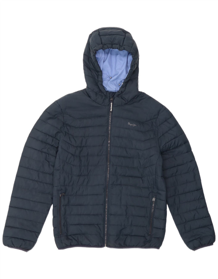 Jachetă căptușită cu glugă pentru bărbați PEPE Jeans UK 38 Poliester mediu bleumarin