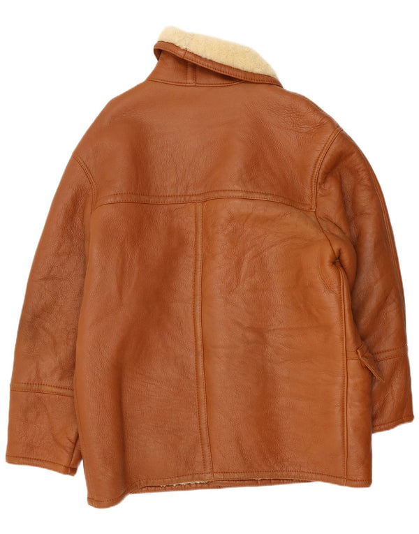 Jachetă din shearling pentru bărbați de epocă IT 54 2XL maro
