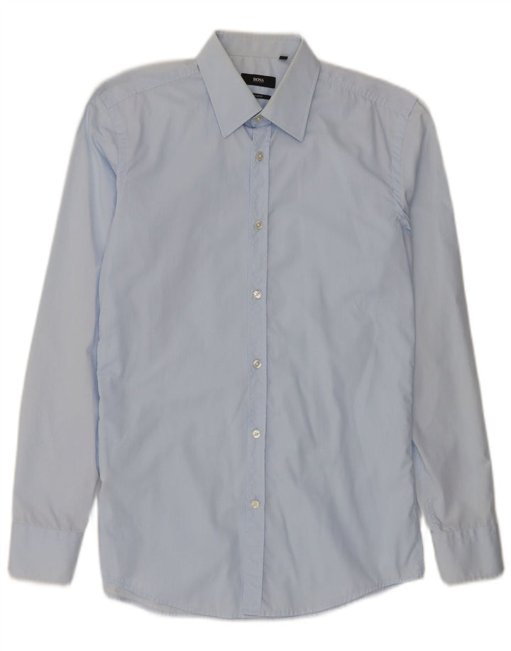 Cămașă pentru bărbați Hugo Boss Slim Fit Mărimea 38 15 Bumbac albastru mediu