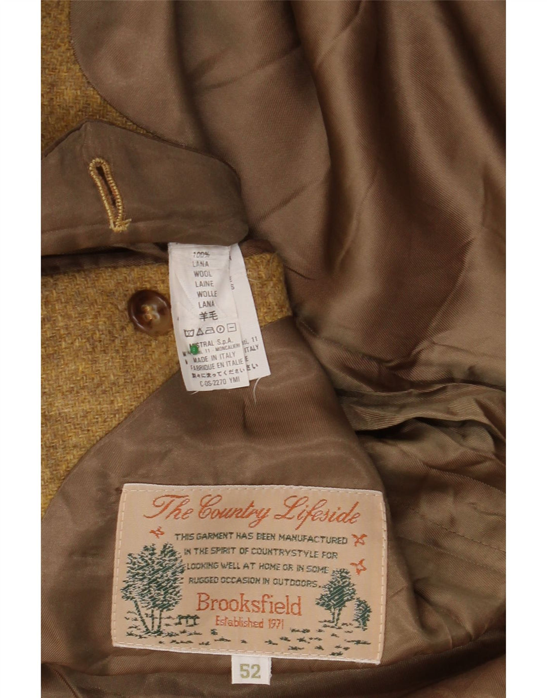 BROOKSFIELD Jachetă pentru bărbați cu 3 nasturi IT 52 XL Lână galbenă