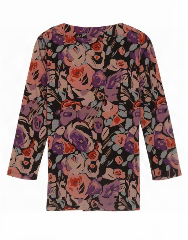 Ralph Lauren pentru femei Top cu mâneci 3/4 UK 10, mic, multicolor, viscoză florală