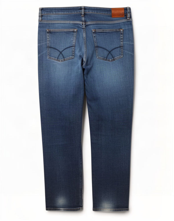 Crew Clothing Blugi slim pentru bărbați W40 L30 Bumbac albastru