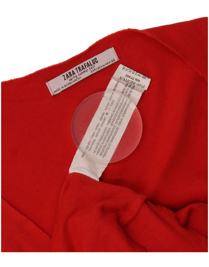 Rochie Schimbată Trafaluc pentru Damă Zara UK 14 Bumbac Roșu Mediu