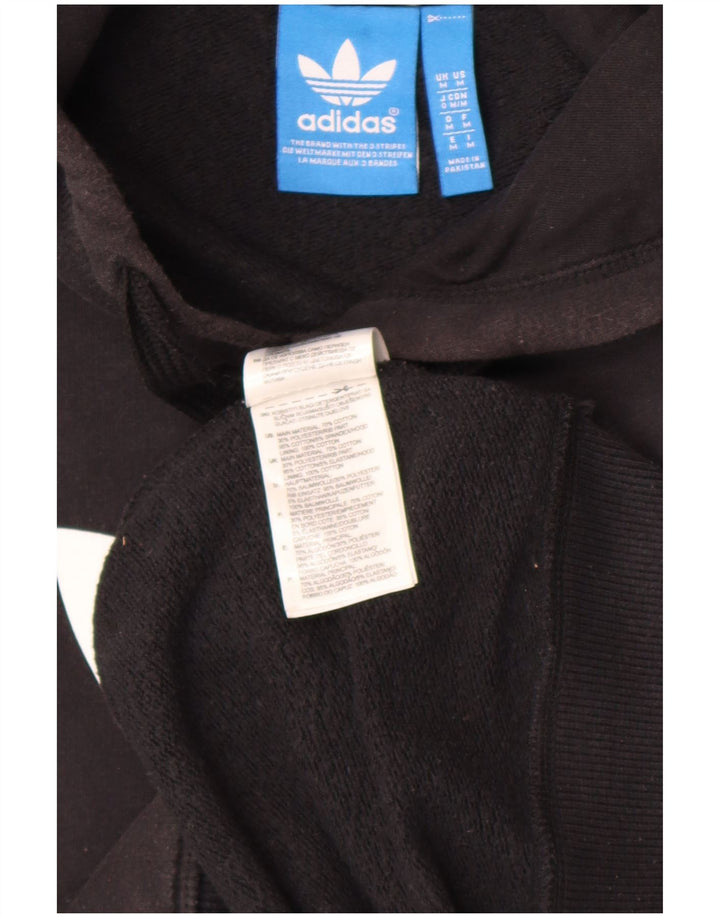 Pulover cu glugă cu grafic pentru bărbați Adidas, bumbac mediu negru