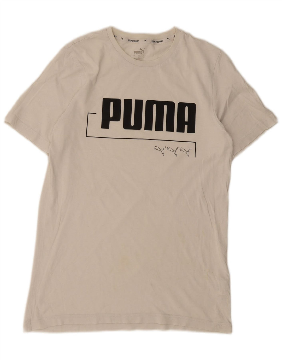Tricou Puma pentru bărbați cu imprimeu, mărime mică, alb, bumbac