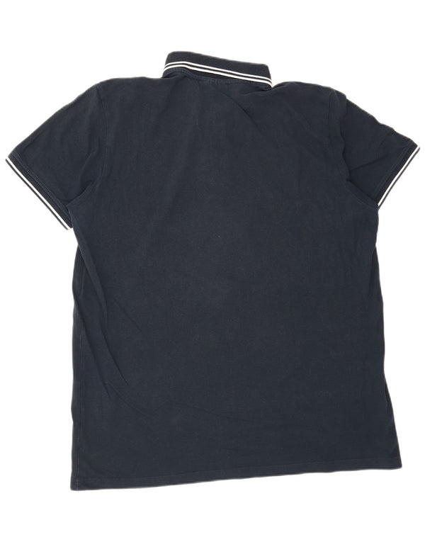 Cămașă polo pentru bărbați Kappa 2XL, bumbac cu dungi bleumarin