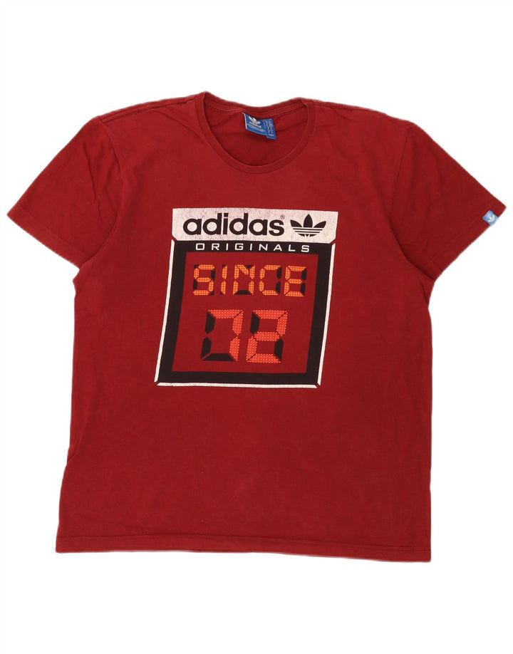 Tricou grafic pentru bărbați Adidas Top Medium Burgundy