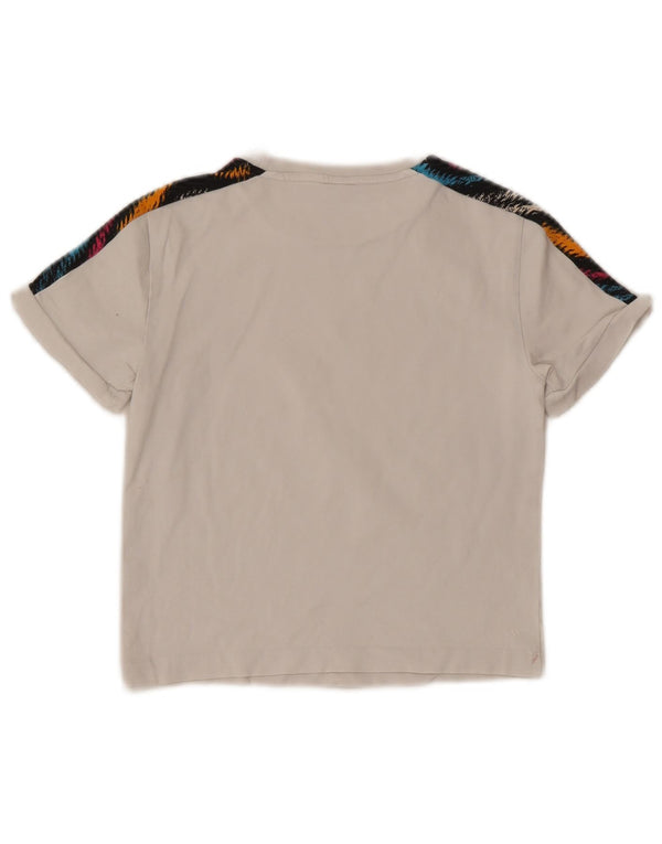 Tricou crop grafic Puma pentru femei Top UK 8 Small White Colorblock