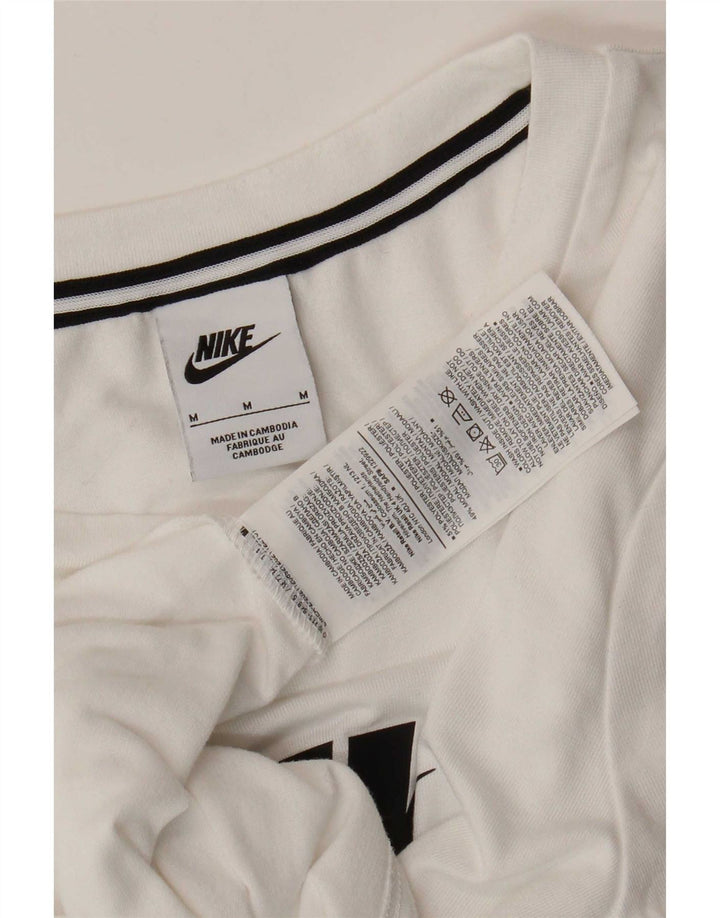 Tricou grafic Nike pentru femei Top UK 14 Poliester alb mediu