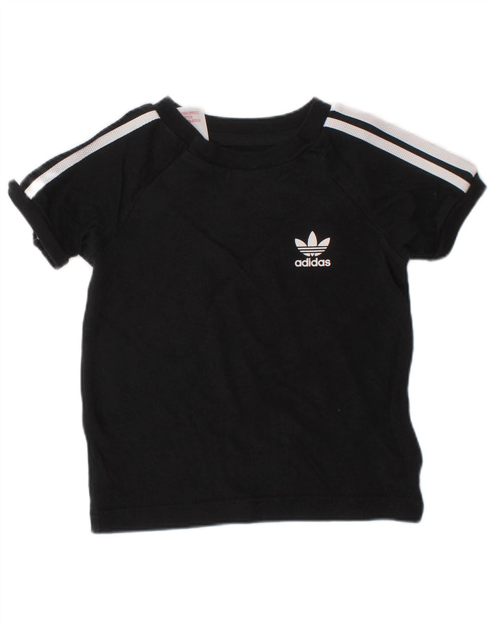 Tricou ADIDAS pentru bebelusi baieti Top 6-9 luni bumbac negru